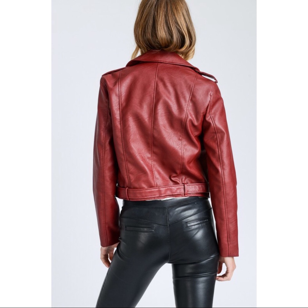 🆕5⭐️Faux Leather Biker Moto Jacket - Picture 2 of 7